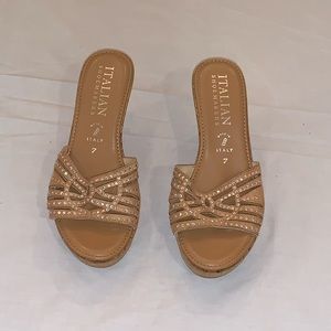 Italian Shoemakers: wedge sandals, size 7 US